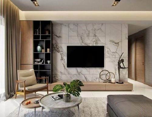 Valles Kitaplıklı Mermer Tv Ünitesi TV052