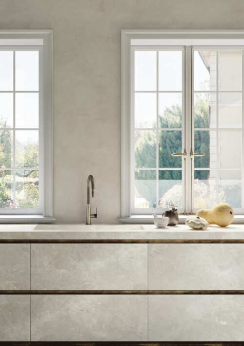 Platinum White Sapienstone Porselen Tezgah Uygulaması (PTU-073)