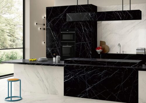 Dark Marquina Sapienstone Porselen Tezgah Uygulaması (PTU-065)